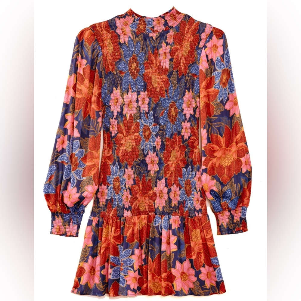 FARM Rio Multicolor Floral Mini Dress - Red, Pink, Blue, Orange